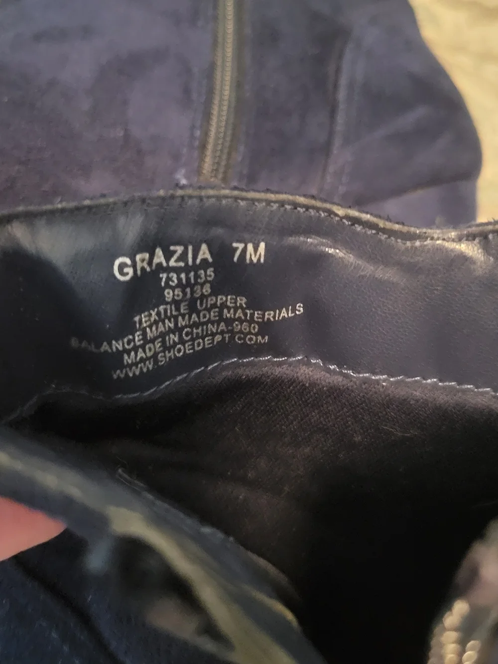 3/$12 SALE Navy Blue Suede Ankle Boots with Wedge Heel